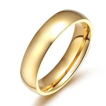 Unisex Párok Egyszerű Sima Kör Férfi gyűrűsujj Aranyozott Gyűrűket a Nők Esküvő, Eljegyzés, Jó Szeretők Divat Ékszerek