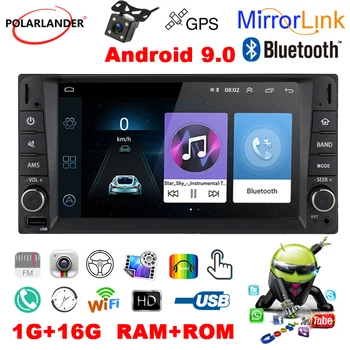 2 DIN-7 Inch IOS Android 9.0 Wifi autórádió Érintőképernyős Készülék Mp5 USB GPS-FM Bluetooth 4.0 Kettős Tükör Link Toyota