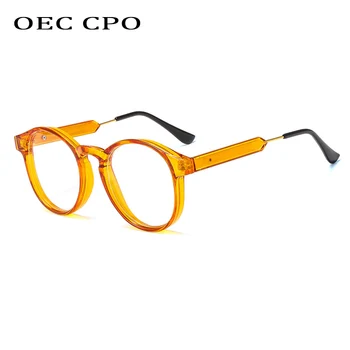 OEC CPO Átlátszó Kerek Optikai Szemüveg Női Férfi Divat Tiszta Lencse, Szemüveg Keret, Női Klasszikus Fekete-Narancs Látvány Keret