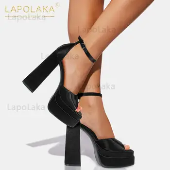 Lapolaka 2022 Tavaszi-Nyári Plus Size Luxus Selyem Női Cipő, Magas Sarkú Szivattyúk Platform Cipő Nő Szandál Sapatos Femininos