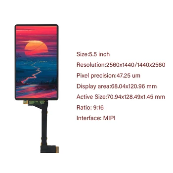 LS055R1SX03 5.5 hüvelykes 2k IPS LCD, 1440*2560 LCD képernyő kijelző WANHAO Sokszorosító 7 D7 3d-s Nyomtató, Projektor VR LCD